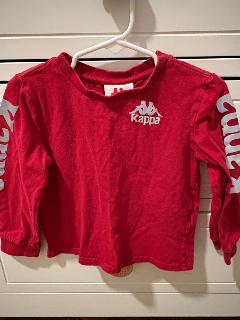 Kappa Toddler ' Long-Sleeve Tee with White Logo Accents - Red